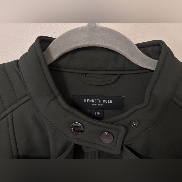 Kenneth Cole Olive Trench Coat with Belt - Picture 4 of 4